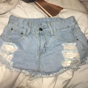 ripped jean shorts
